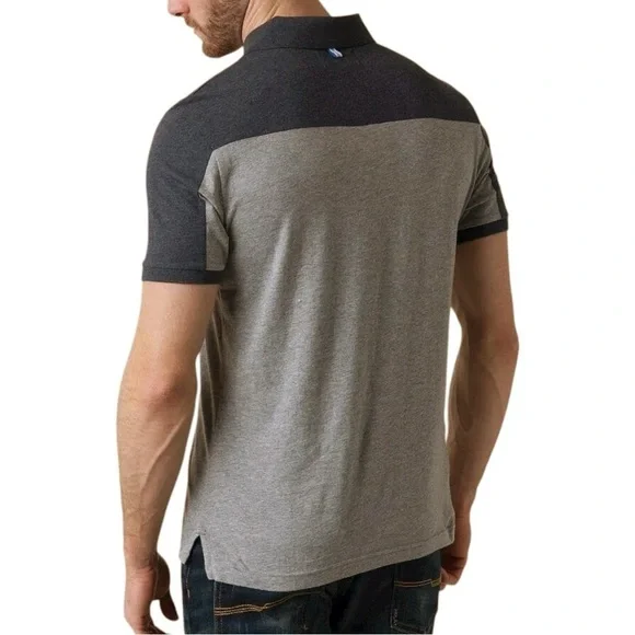 Original Penguin Men's Clean Lines Navy and Heather Gray Polo Shirt Size 4XL - Picture 2 of 9